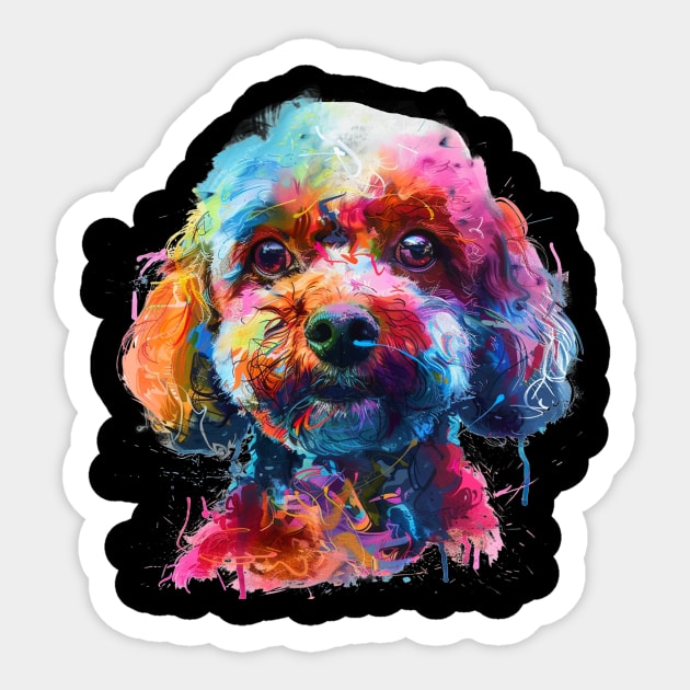 Poodle Colorfull Pop Art Design For Dog Onwer Sticker by karishmamakeia